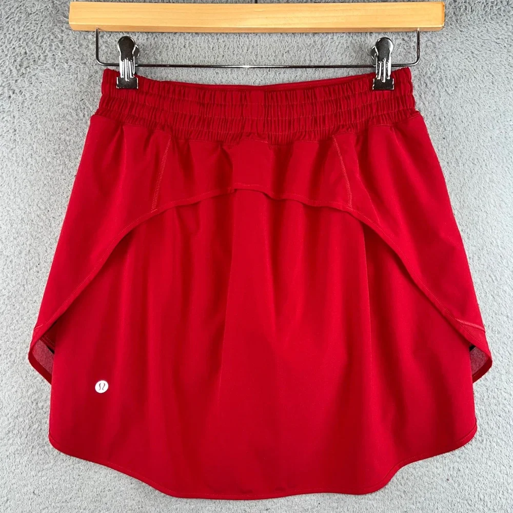 Lululemon Pace Rival Skirt Red Athletic Tennis Running Skort Women Size 8